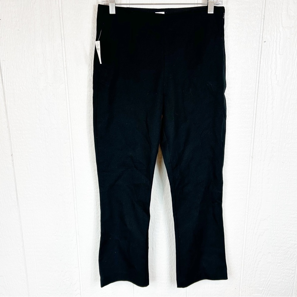 NEW Gap Black Pants Cropped Flare Wide Leg Size 8